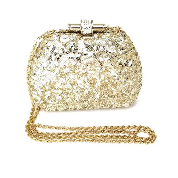 Luisa Spagnoli Handbags - NWT Luisa Spagnoli Metallic Sequin Evening Bag